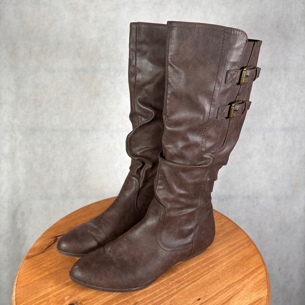 Cliffs by White Mountain Fernanda Tall Boots Womens 9.5 Brown Good Slouchy